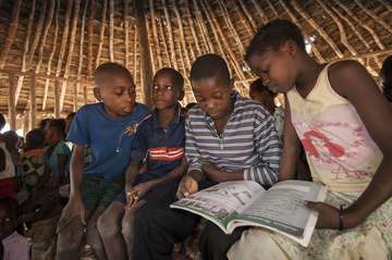 Eine Schulung über Hygiene in Mosambik.