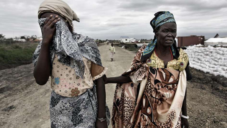Südsudan, Malakal. Eine Frau weint als sie erfährt, dass ihr Baby gestorben ist.