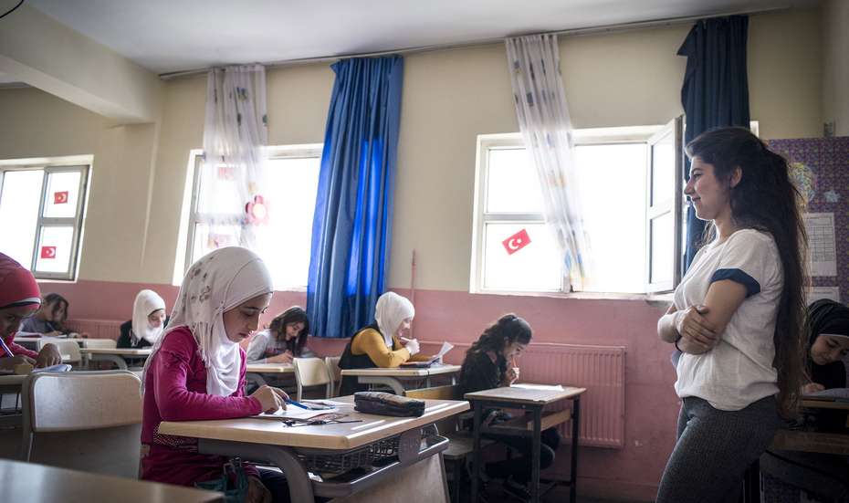 Flüchtlingskinder in einer Projektschule in Mardin, Türkei.