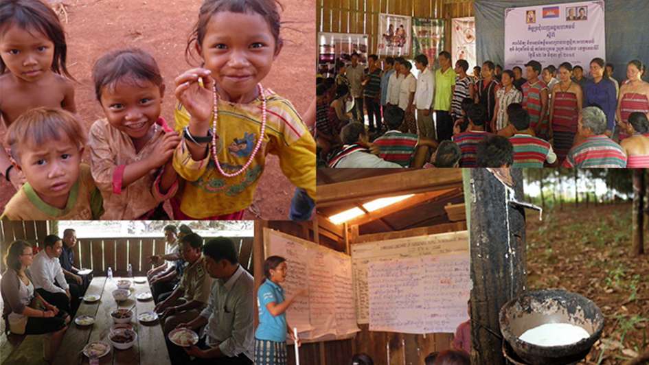 Mehrere Fotos aus Lebenssituationen der Kambodschaner