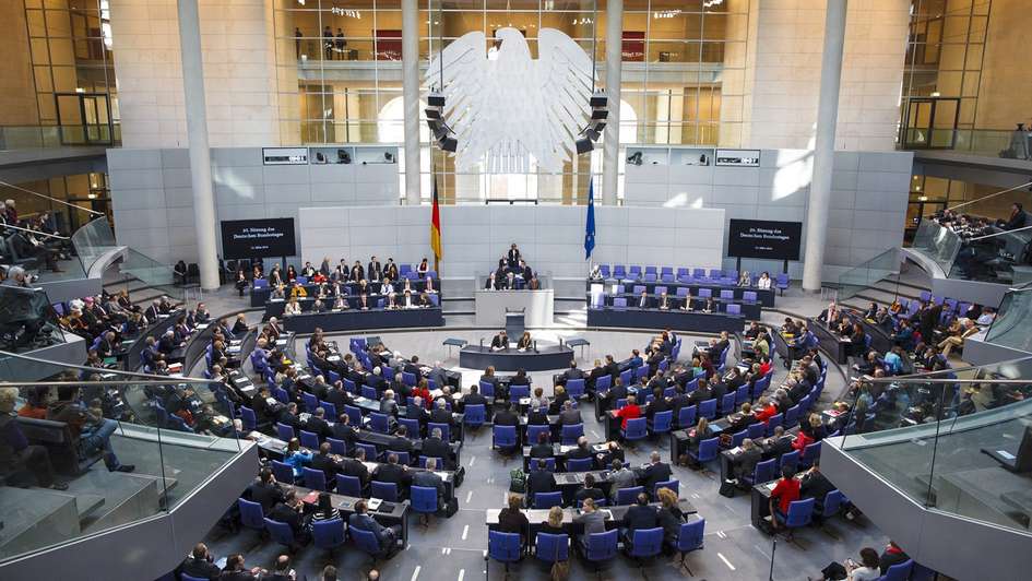 Der Plenarsaal des Bundestages.