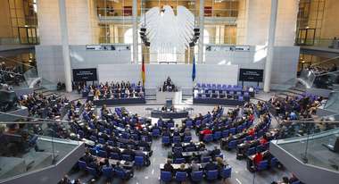 Der Plenarsaal des Bundestages.