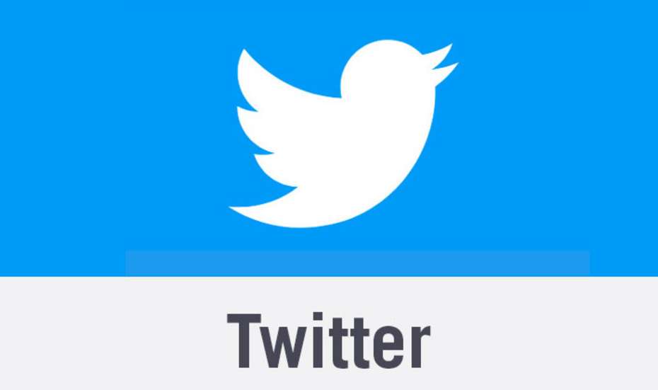 Twitter-Logo (Vogel). Darunter steht "Twitter".