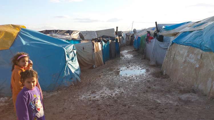 Syrian refugee childen in one of the refugee camps.