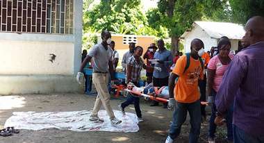 Menschen auf Haiti üben den Ernstfall: Evakuierung beim Hurrikan.