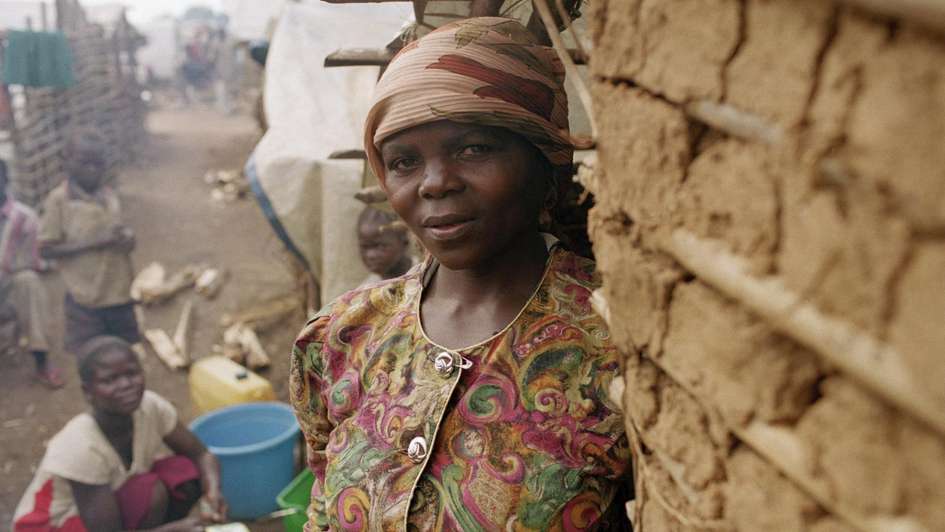 Frau im Flüchtlingscamp Kongo