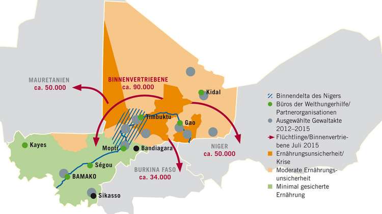 Mali Konfliktkarte: Ein Auszug aus der Fallstudie "Aus der Praxis: Mali und Südsudan"