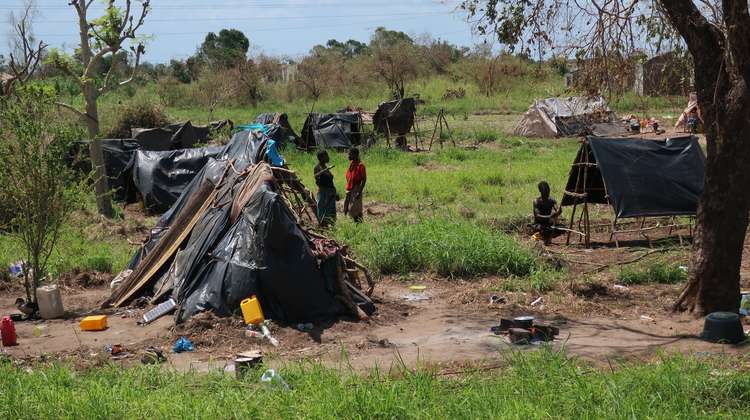 Provisorische Unterkunft in Lamego, Mosambik