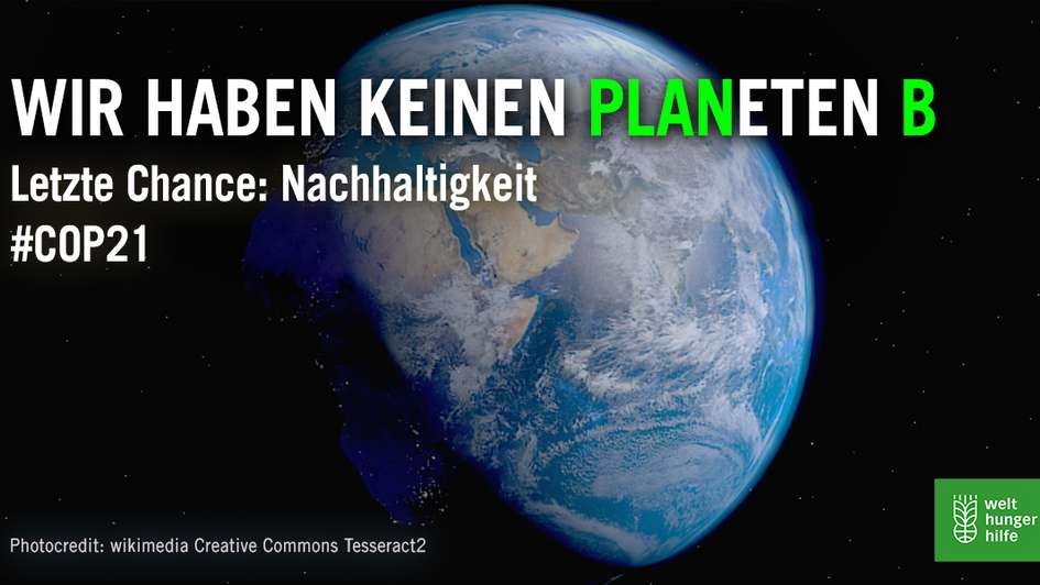 Symbolbild COP21 zeigt die Erde und die Aufschrift "Wir haben keinen Planeten B"