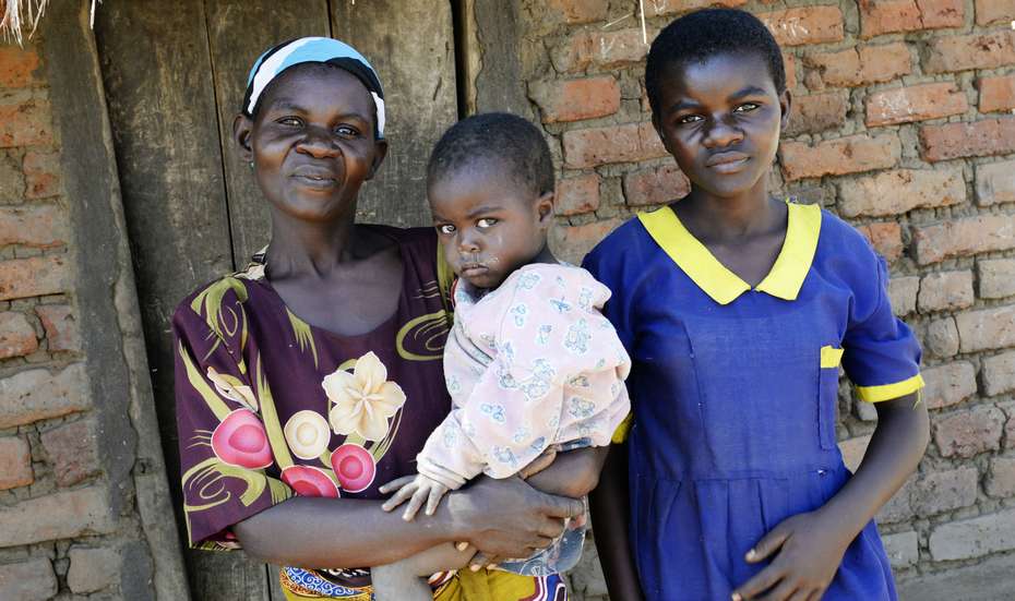Eine Mutter von sechs Kindern in Yambe, Malawi, 2014.