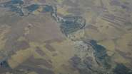 Die abgeernteten Felder aus der Luft fotografiert