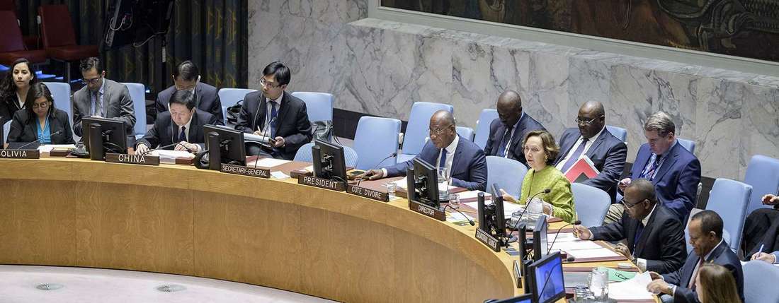 Vertreter des Sicherheitsrates der Vereinten Nationen bei einem Treffen zum Südsudan