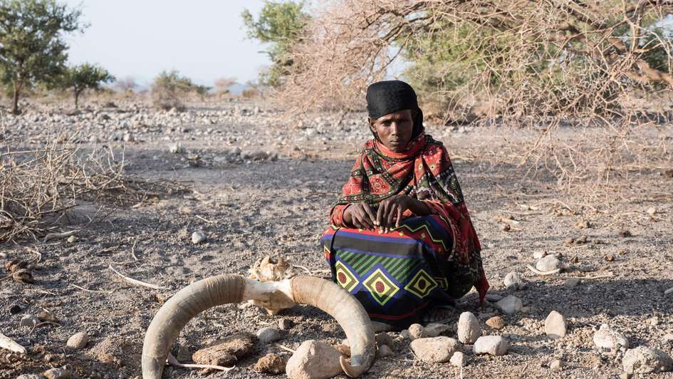 Eine von der Dürre betroffene Äthiopierin.