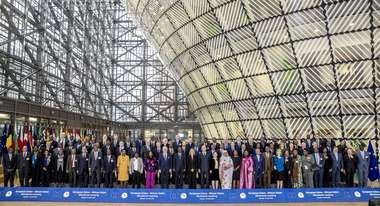 Gruppenfoto EU AU Ministerkonferenz, 2019.