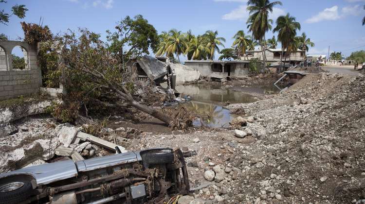 Das Ausmaß der Zerstörung nach einem Hurrikan, Haiti.