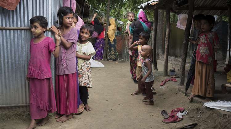 Rohingya-Kinder im Flüchtlingscamp Leda im August 2018. 