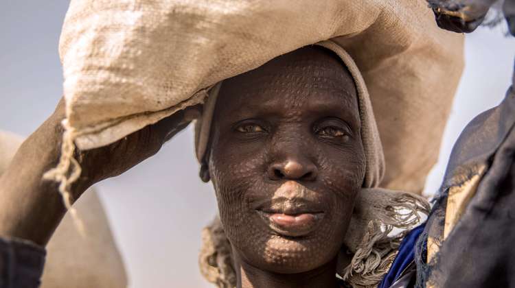 Frau im Flüchtlingscamp in Bentiu, Südsudan