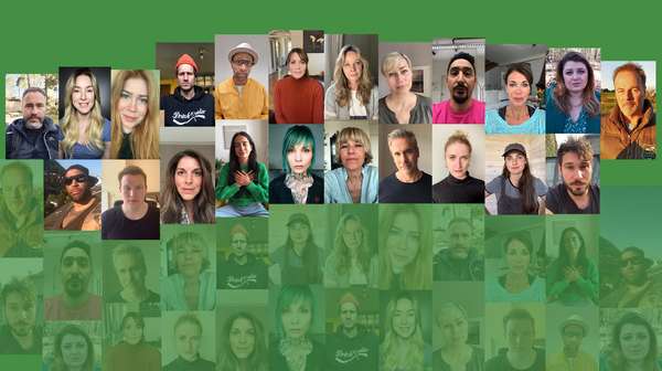 Eine Collage aller Unterstützerinnen und Unterstützer unserer Arbeit. Unten rechts in einer grünen Box steht: #WirGegenHunger, #WHHFightsCorona, #LeaveNoOneBehind