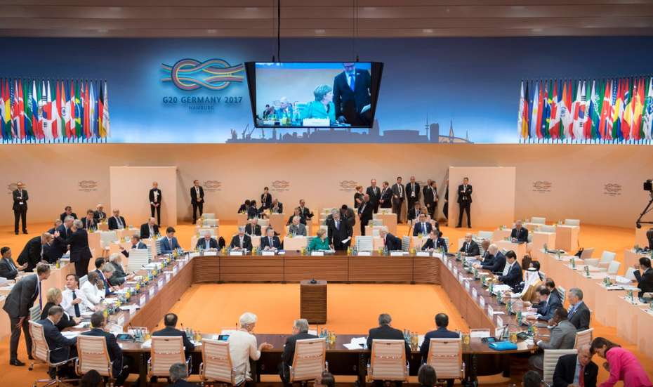 Konferenz der G20 zu den Themen Partnerschaft mit Afrika, Migration und Gesundheit.