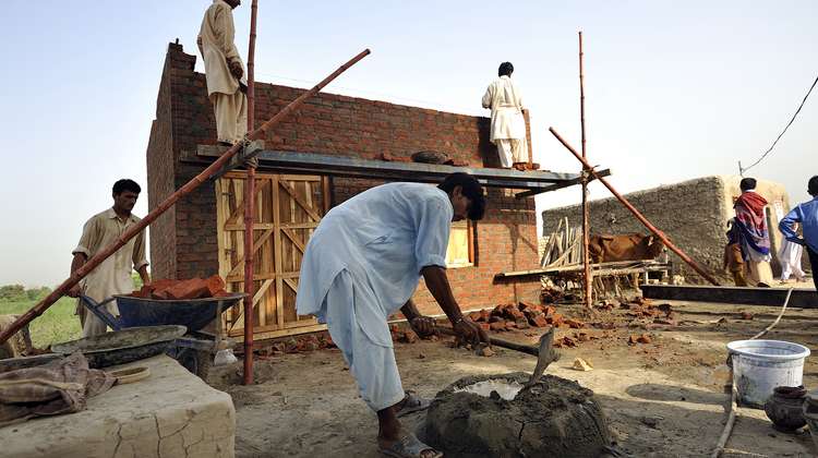 Hausbau in Pakistan.