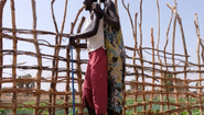 Mädchen benutzen eine Tretpumpe, Südsudan. 
