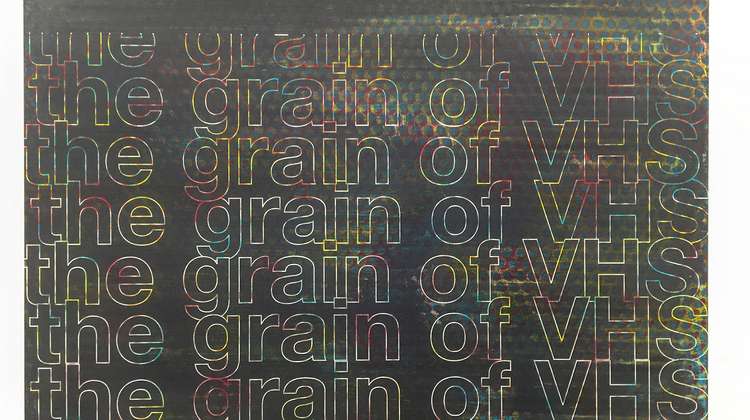 Acryl, Lack, Pigment, Scotchlite, Lasergravur auf Leinwand von Johannes Wohnseifer: The Grain of VHS, 2018