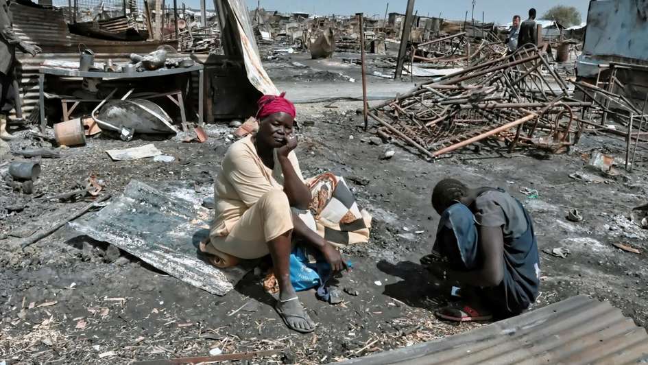Zerstörung in Malakal, Südsudan