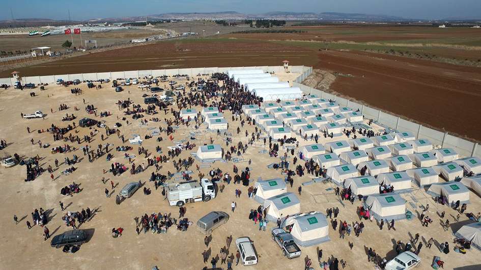 Lufaufnahme von Flüchtlingslager und Zelten der Welthungerhilfe © Grossmann