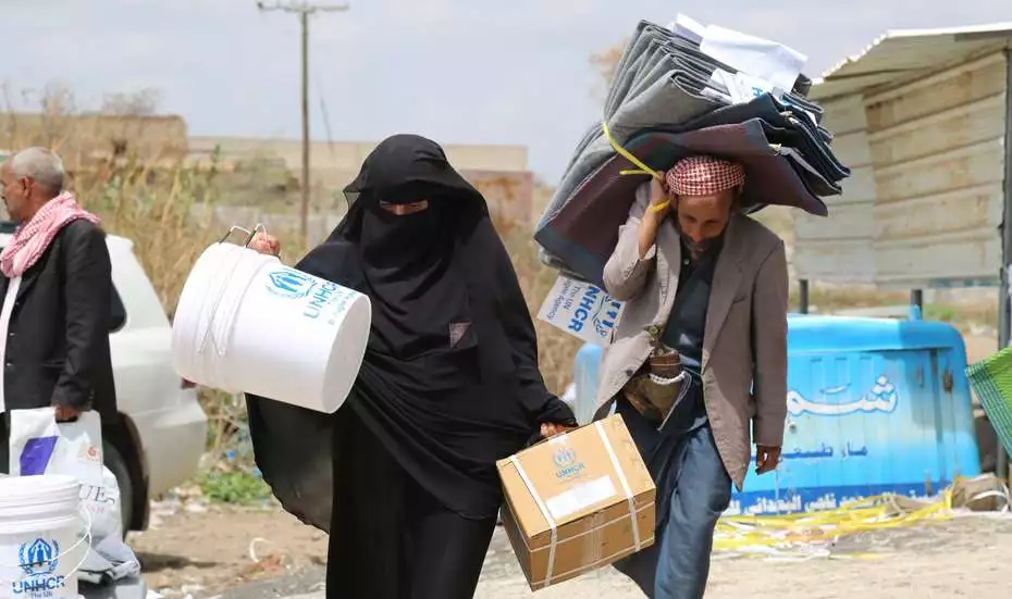 Im Jemen werden Hilfsgüter verteilt.