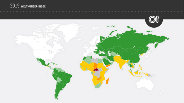 Welthunger-Index 2019: Karte