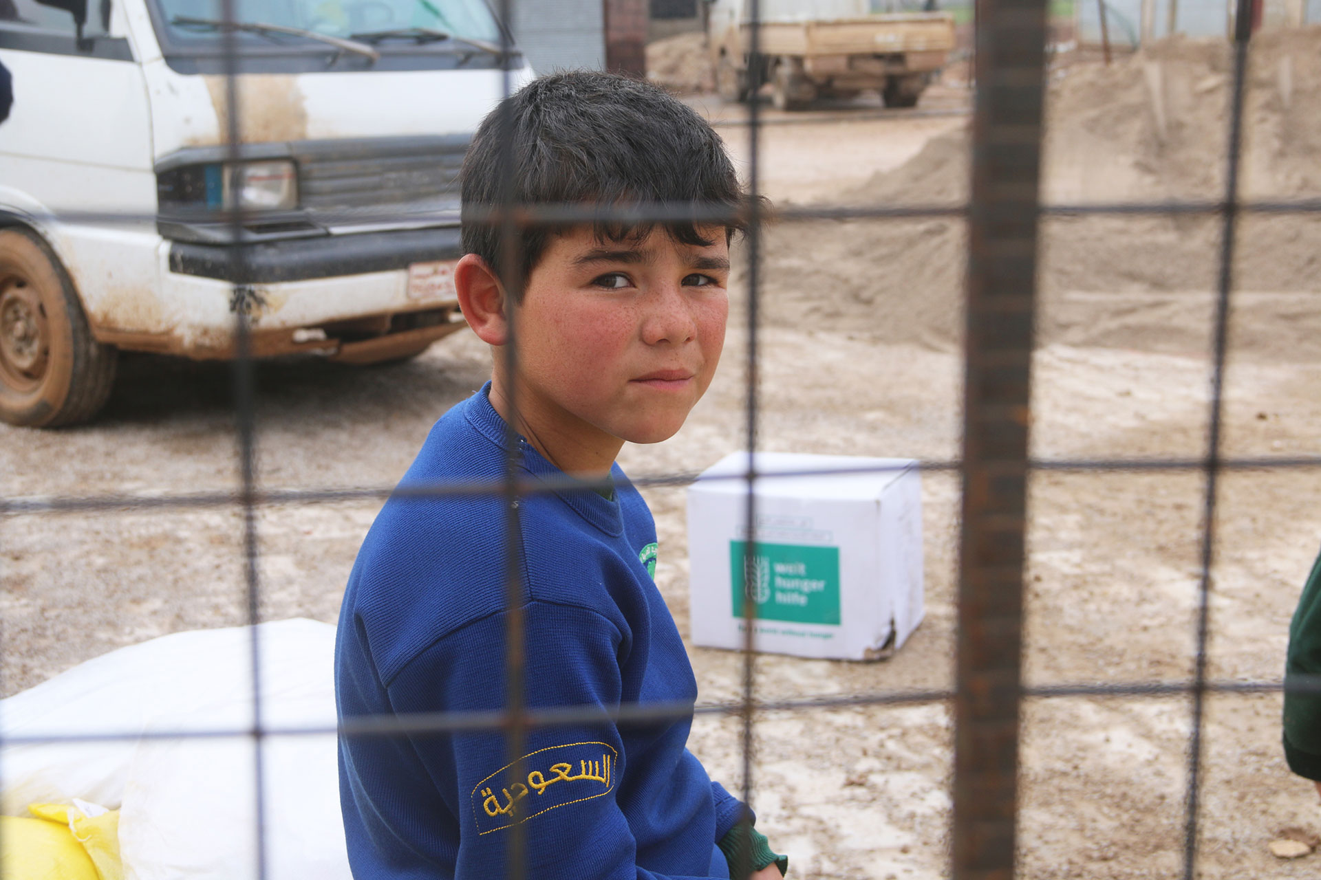 Ein Junge in einem Flüchtlingscamp in Nord-Aleppo.